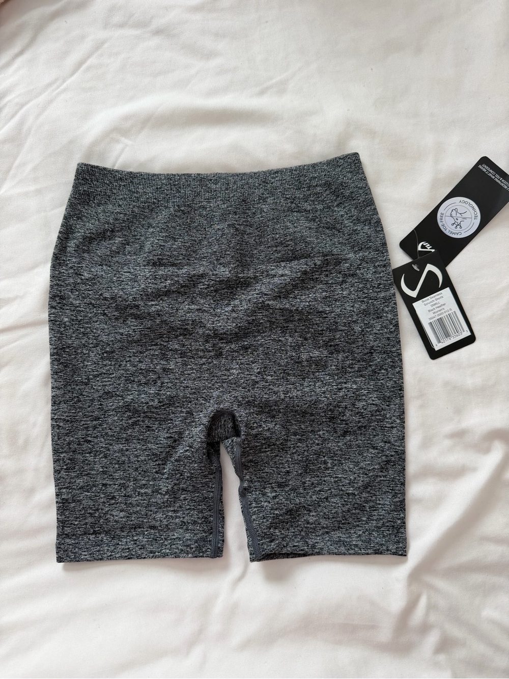 High-Rise Heather Gray Bike Shorts for Women